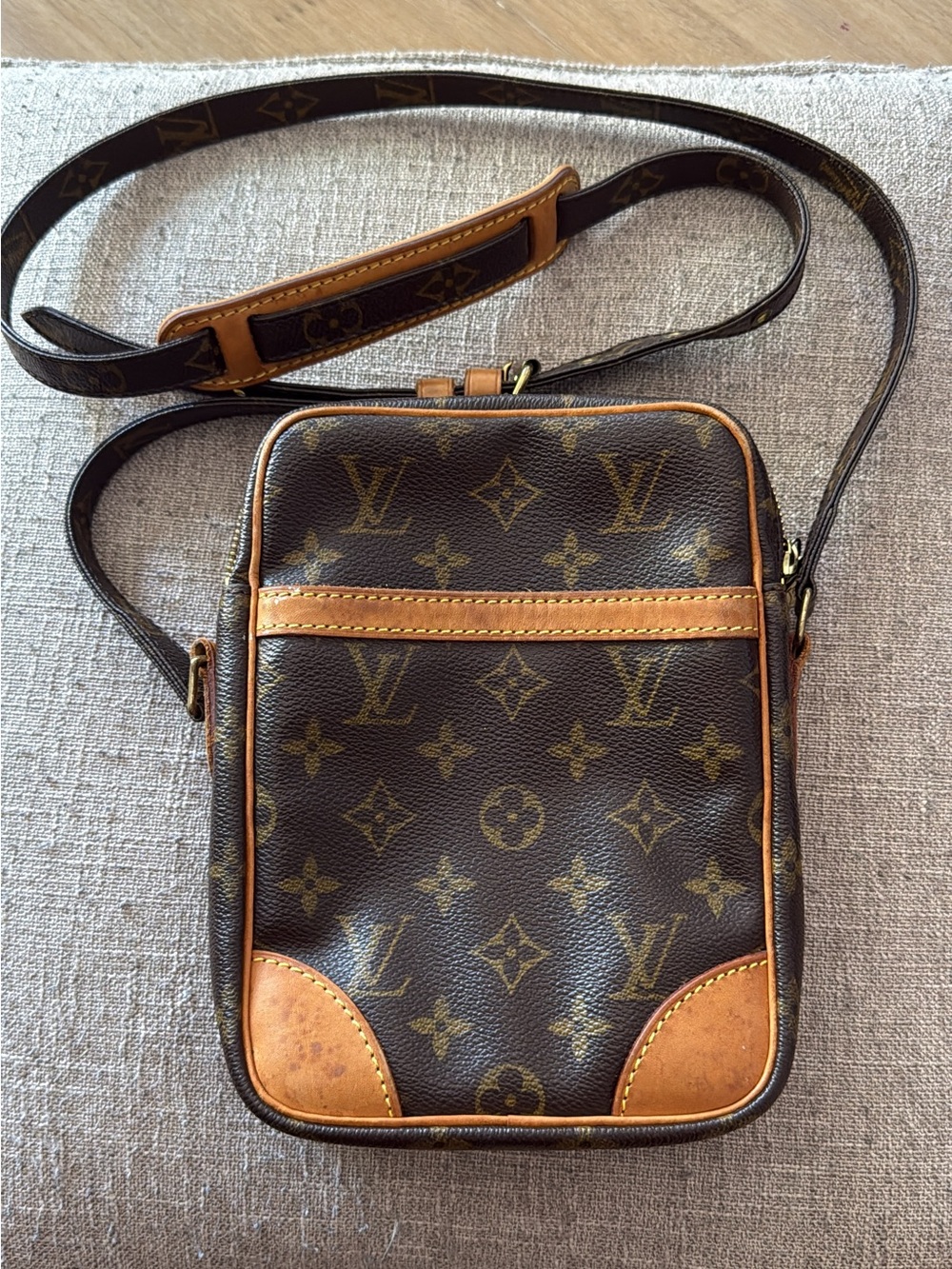 Louis Vuitton vintage Monogram Canvas Messenger Crossbody in Brown and Tan
